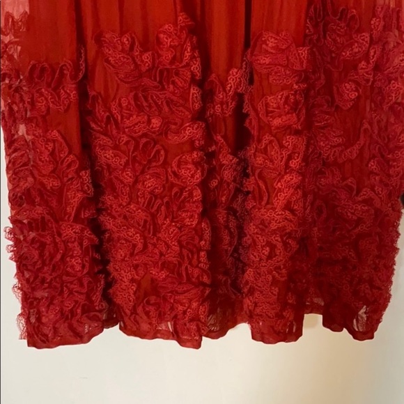 Anthropologie Caridad Red Silk Dress by Tiny Sz 6 - Picture 6 of 8